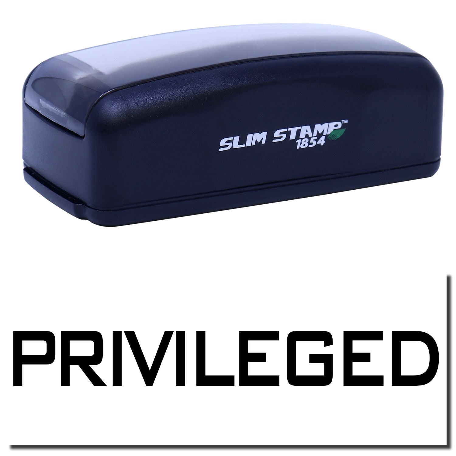 Slim Stamp 1854 ink stamp branding for quick, professional document marking on a white product background.