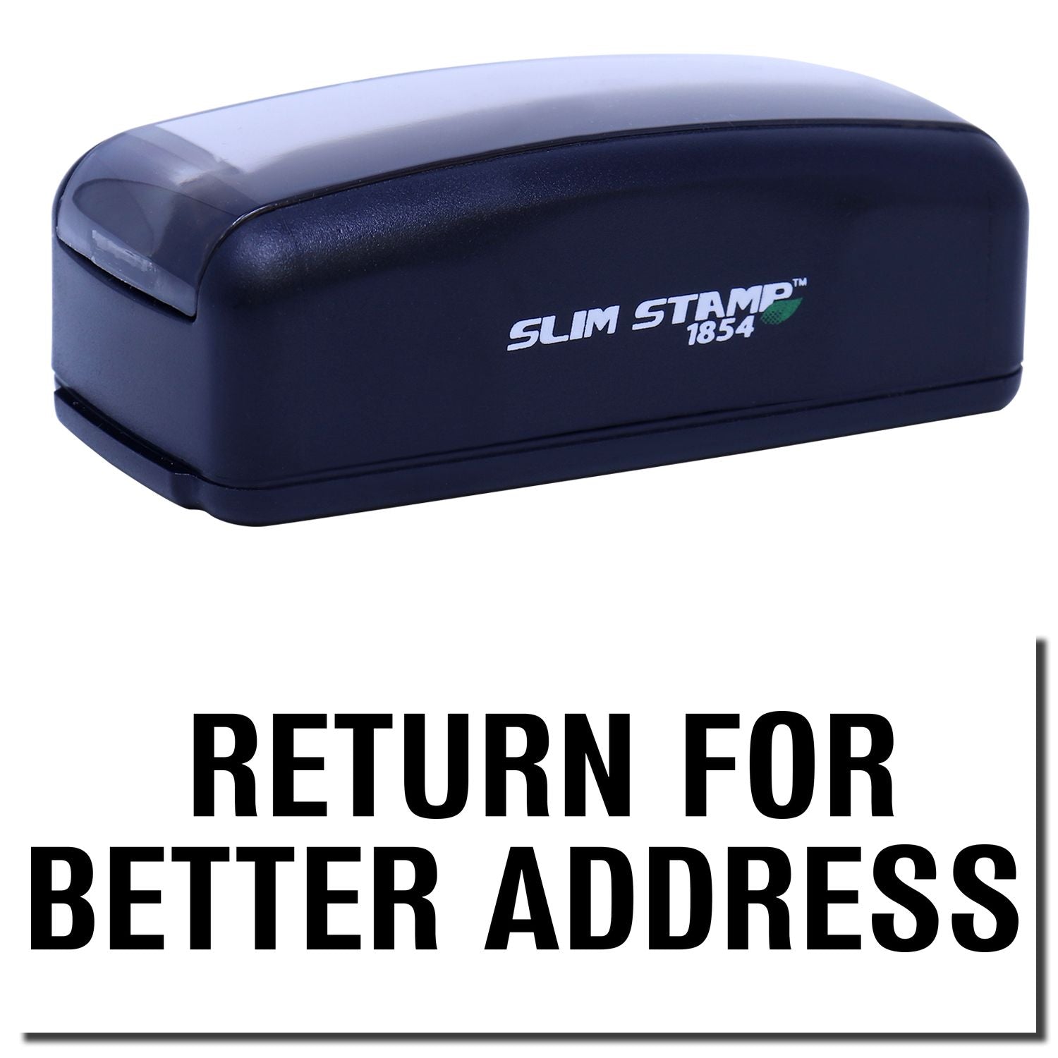 Slim Stamp 1854 Return For Better Address self-inking stamp for mail labeling and routing to improve delivery accuracy.