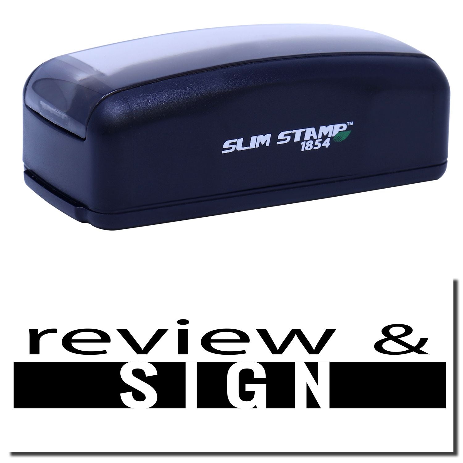 Rev & Sons Slim Stamp 1854 handheld branding stamp, close-up product image for marking documents, mail, and packages.
