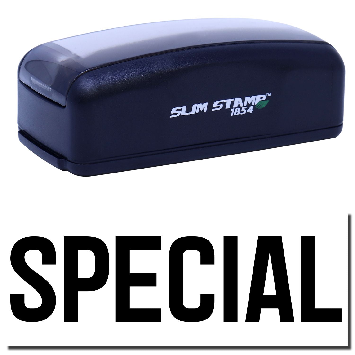 Slim Stamp 1854 compact ink stamp for office labeling and quick, consistent marking