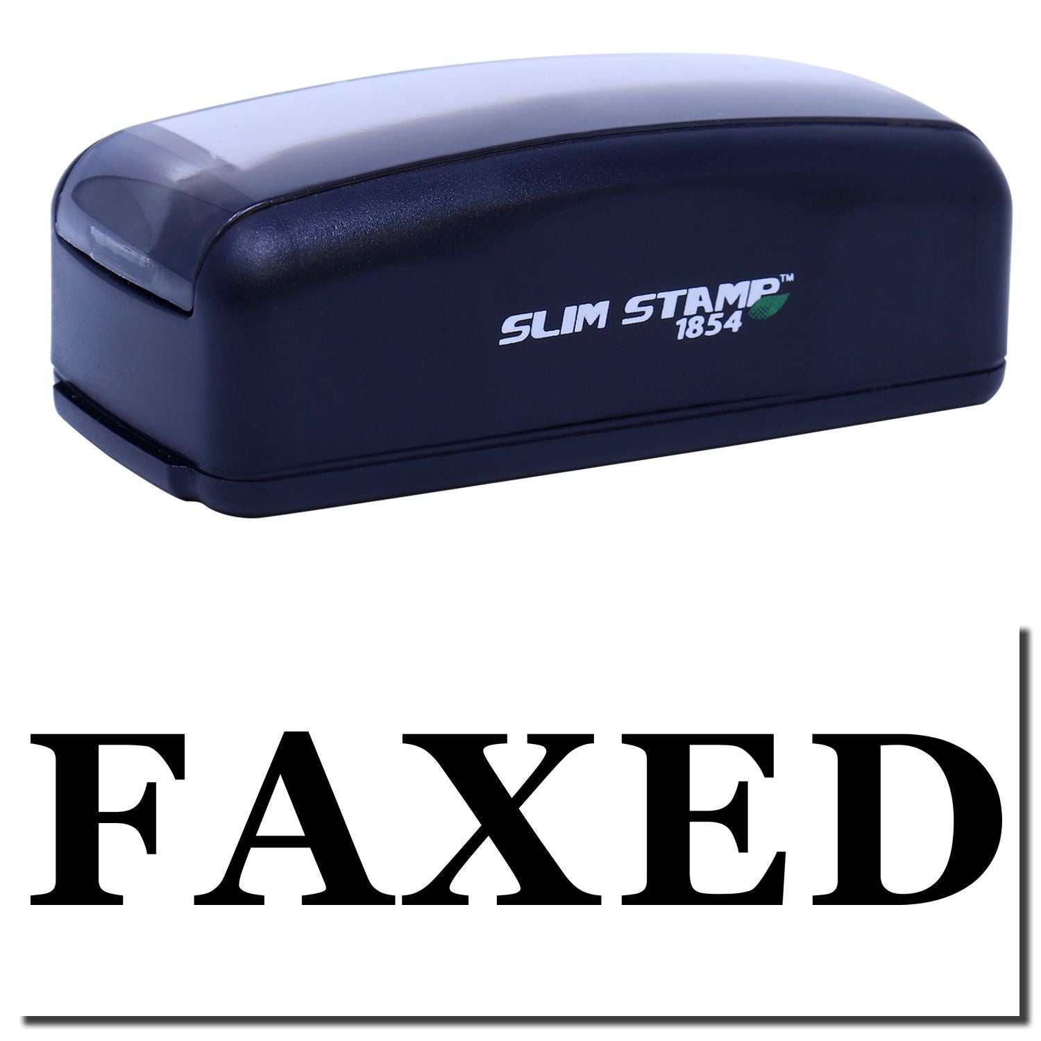 Slim Stamp 1854 ink stamp pad device with brand logo, product photo for custom marking and stamping labels
