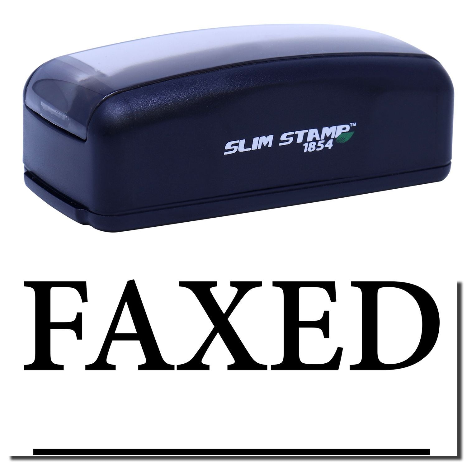 Slim Stamp 1854 ink stamp with brand logo, used for quick document marking and label stamping.