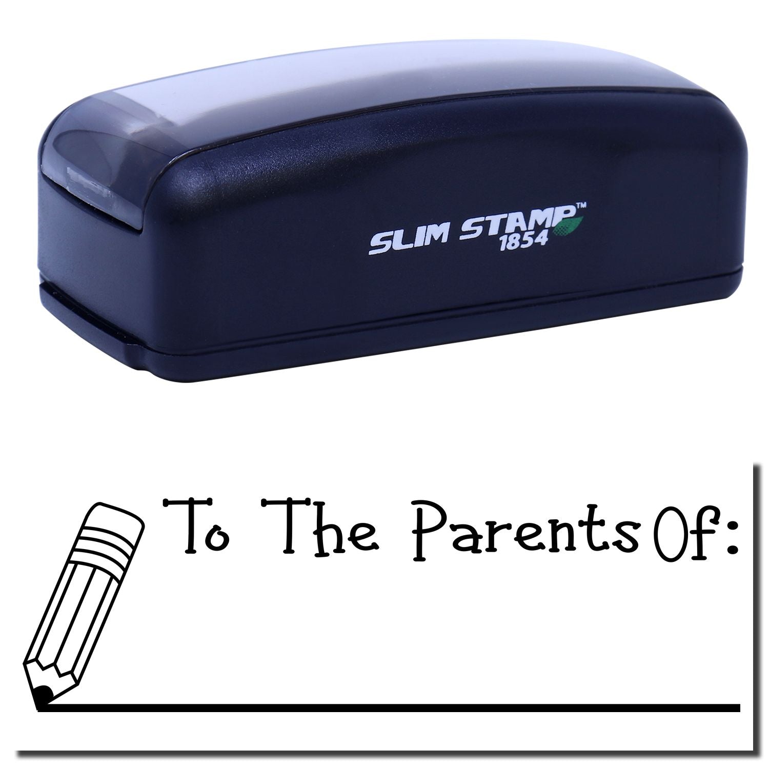 Slim Stamp 1854 date stamp with To the Parents Of message design for personalized parent gifts, cards, and scrapbooking supplies