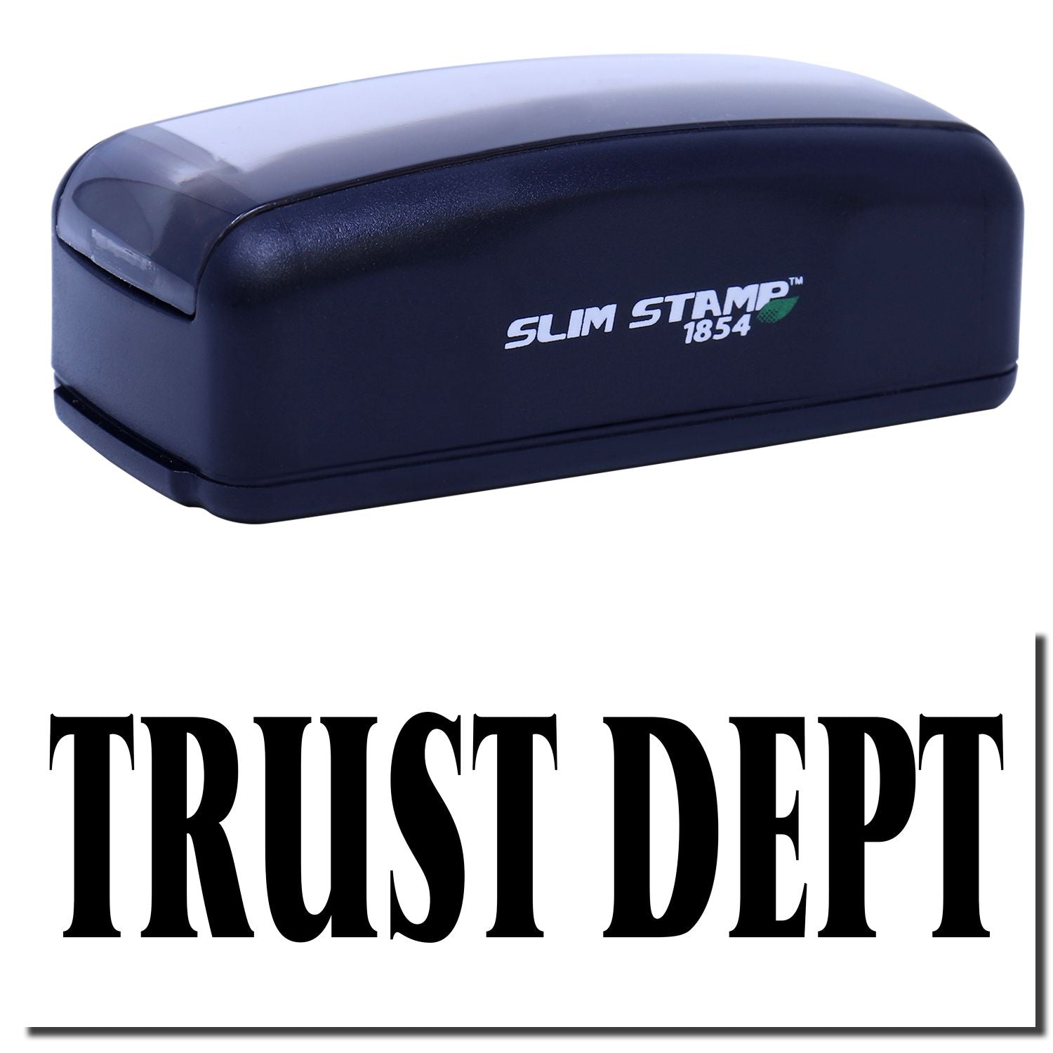 Slim STAMP 1854 ink stamp device for quick, trusted office document marking.