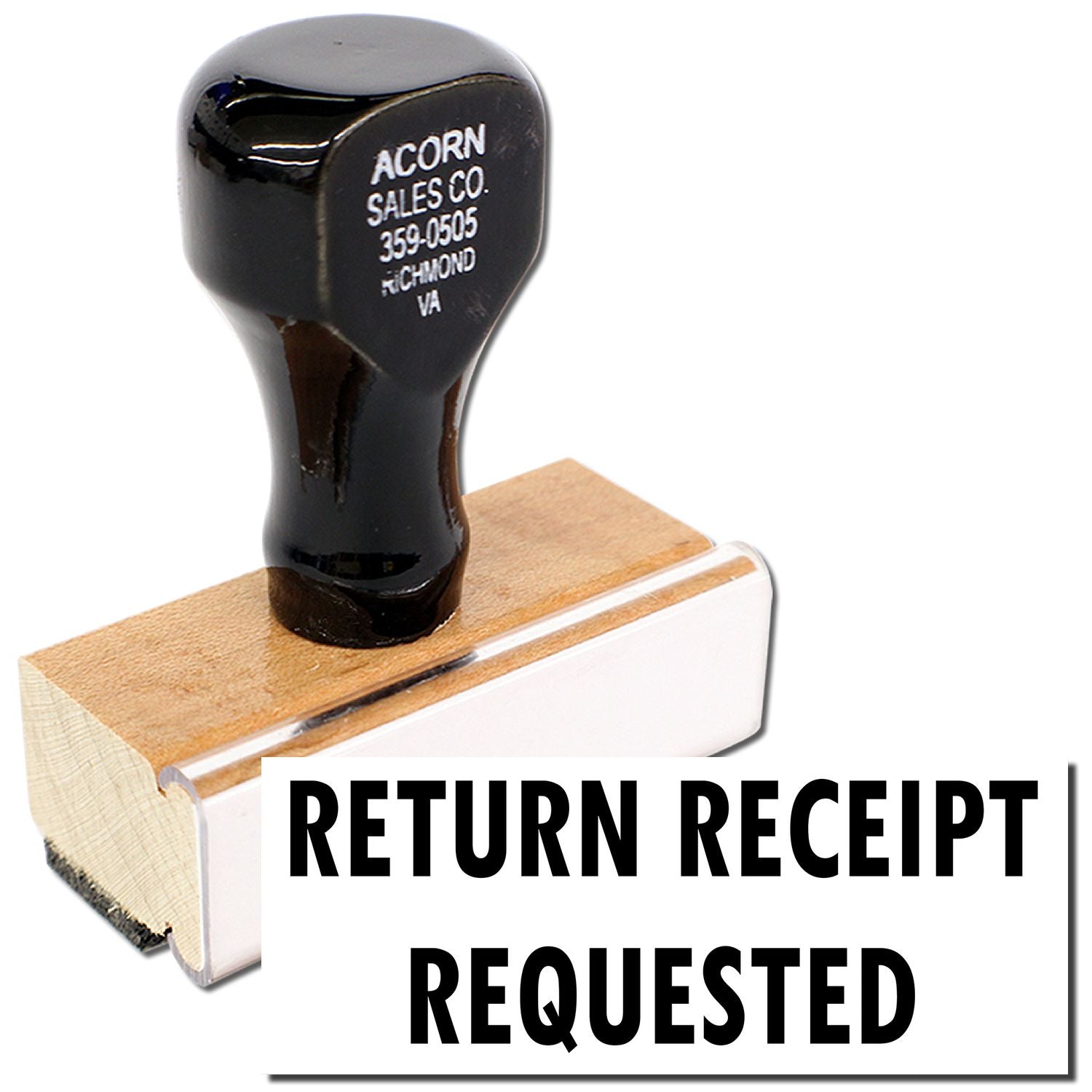Large Return Receipt Requested Rubber Stamp Main Image