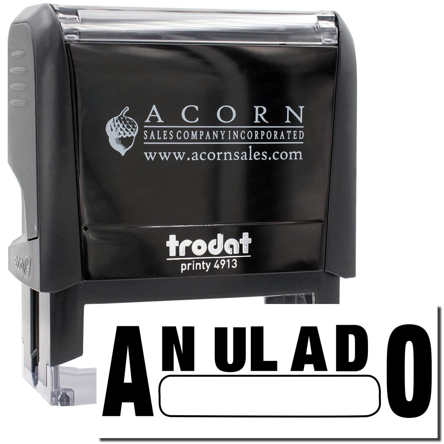 Acorn Sales Printy 4913 self-inking stamp cartridge showing Acorn Sales and Froldt branding for document marking