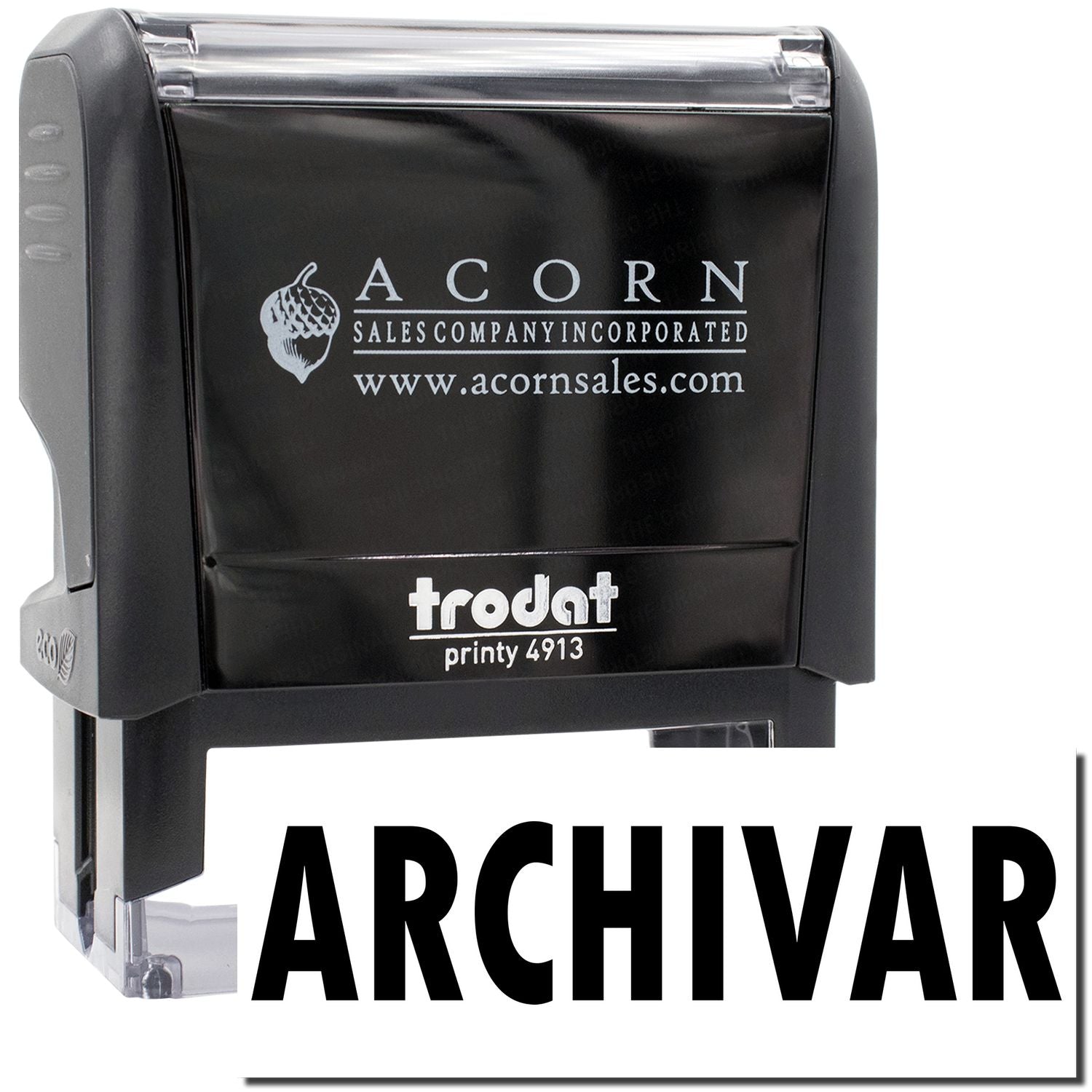 Acorn Sales Printy 4913 stamp branding with acornsales.com and ArchivAR text for document archiving.