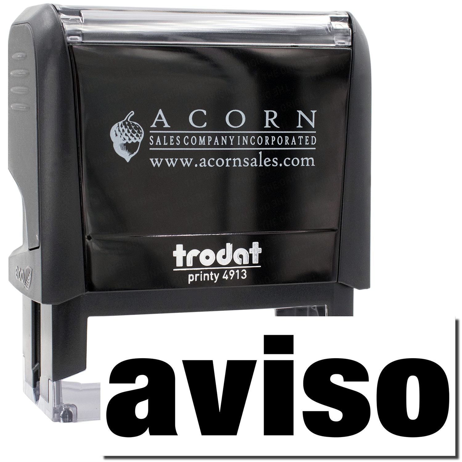 Acorn Sales Printy 4913 Trodat stamp image showing company branding for ink/label printing services