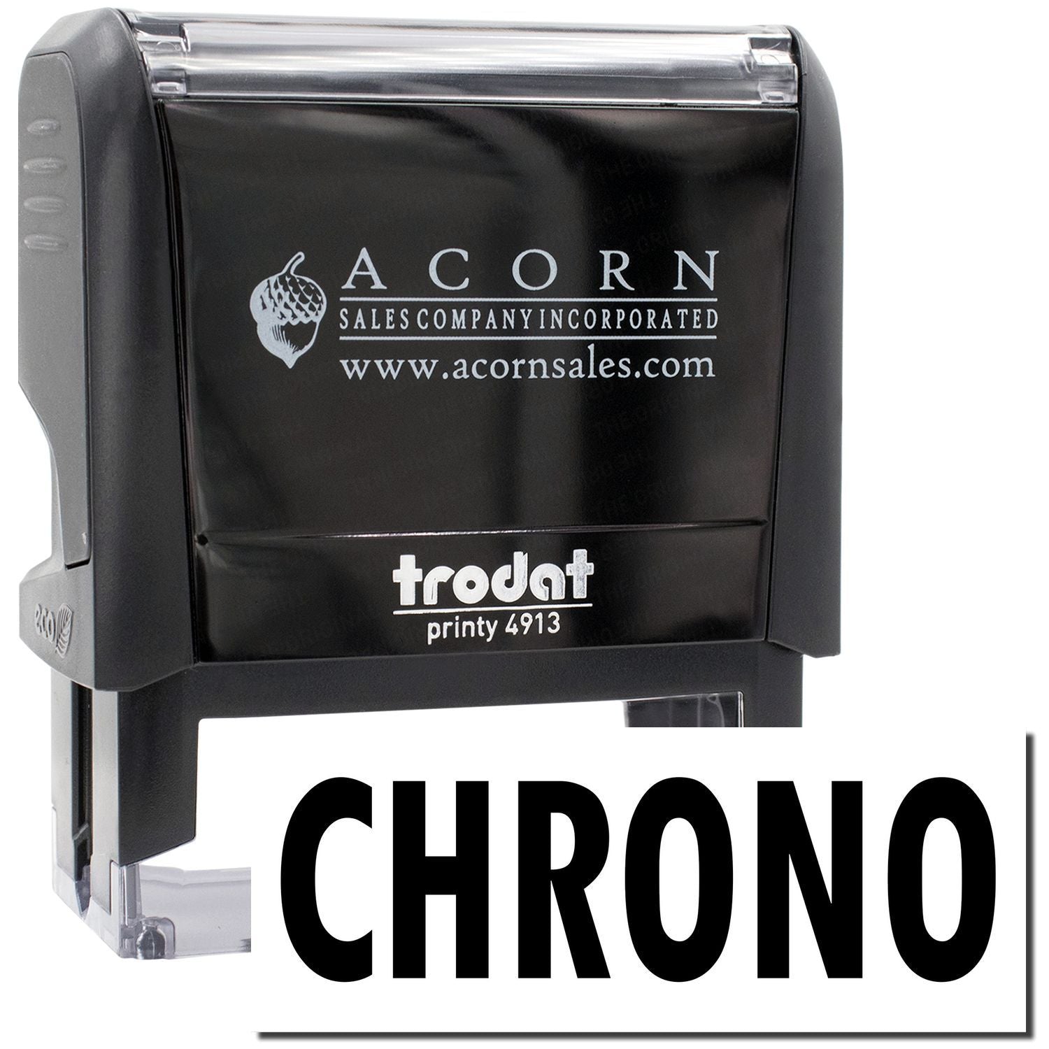 Acorn Sales Company Incorporated Trodat Printy 4913 self-inking stamp with acornsales.com logo for business branding