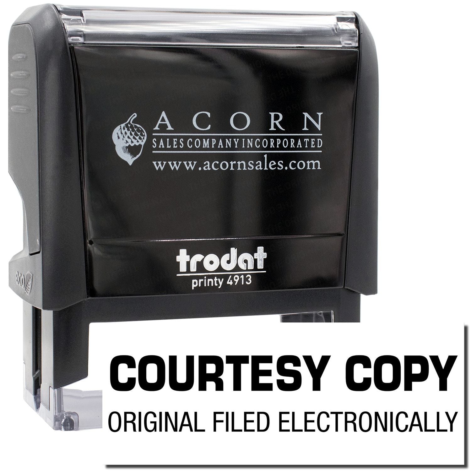 Acorn Sales Incorporated stamp on court document copy, indicating original filed electronically and correct copy certification.