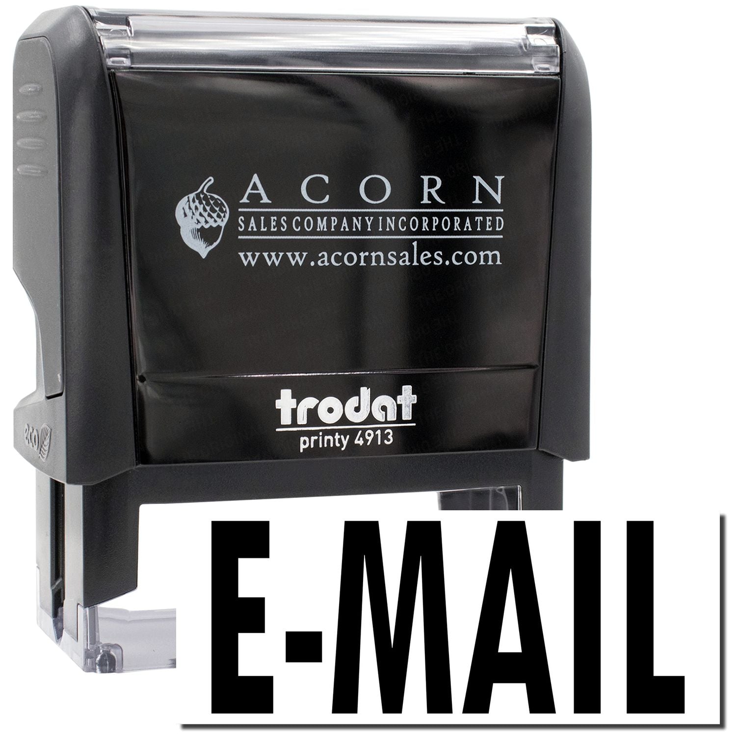 Acorn Sales Inc Printy 4913 self-inking message stamp with acornsales.com logo and 'EMAIL' text for mail processing.