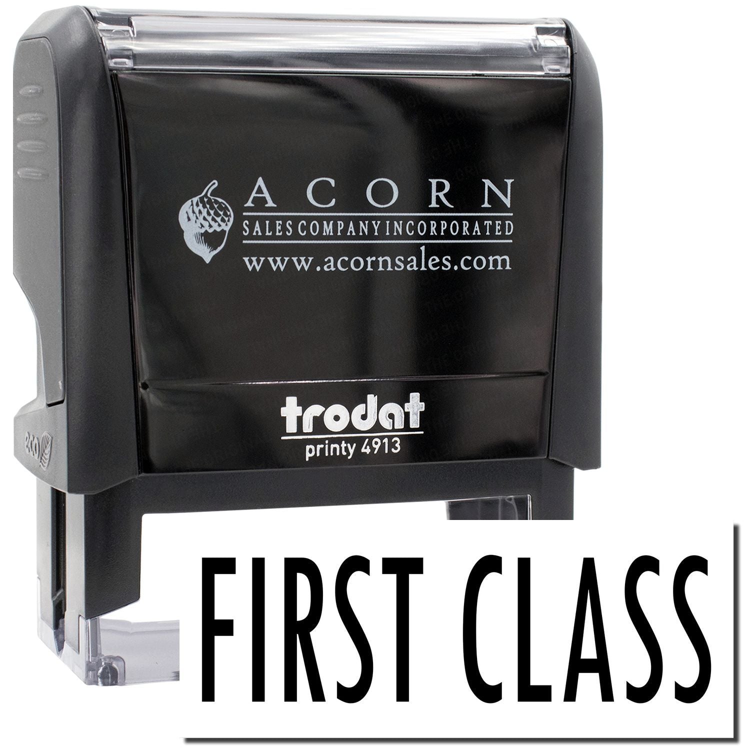 Acorn Sales first class Printy 4913 stamp with company logo and acornsales.com branding for mailing, shipping addressing applications.