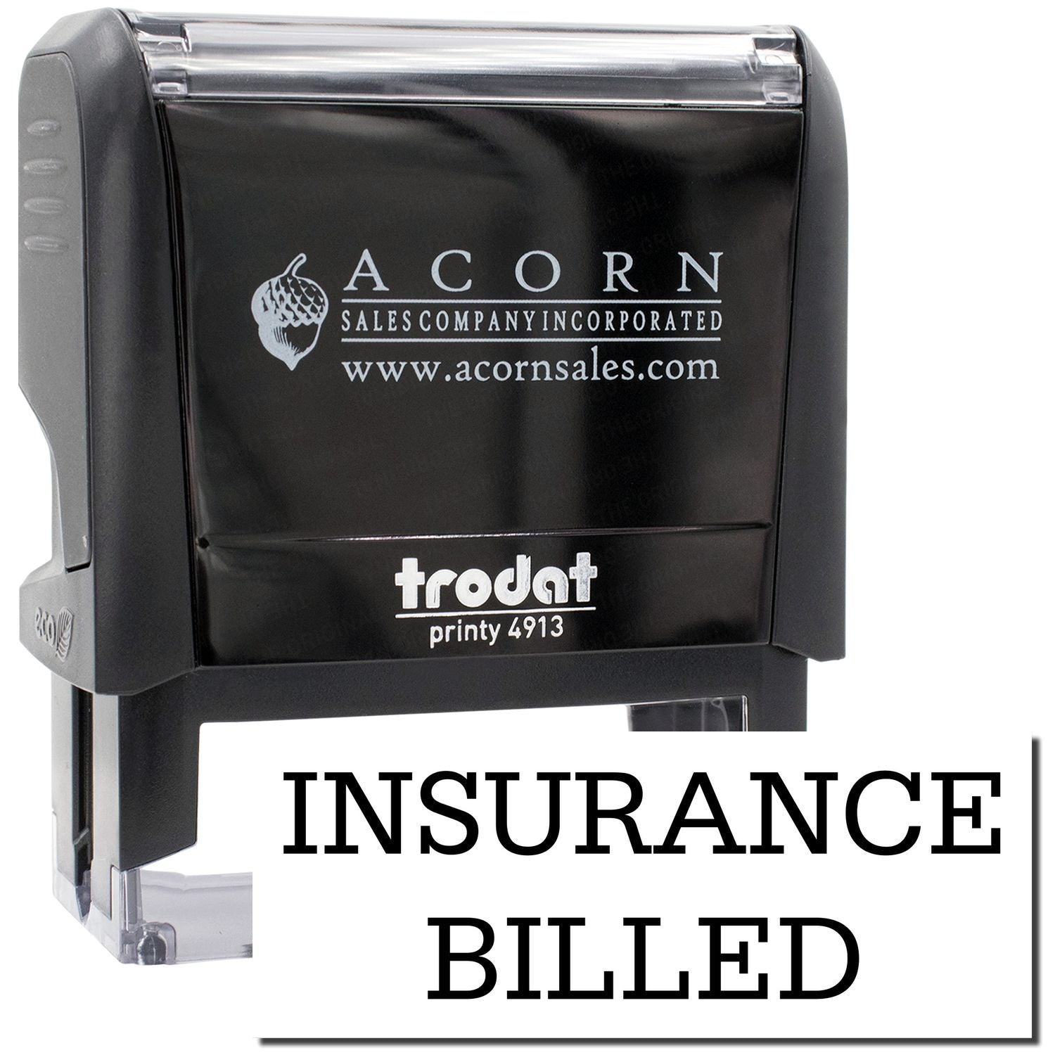 Acorn Sales Printy 4913 self-inking stamp instructionsbuilt image with stamp model info and URL
