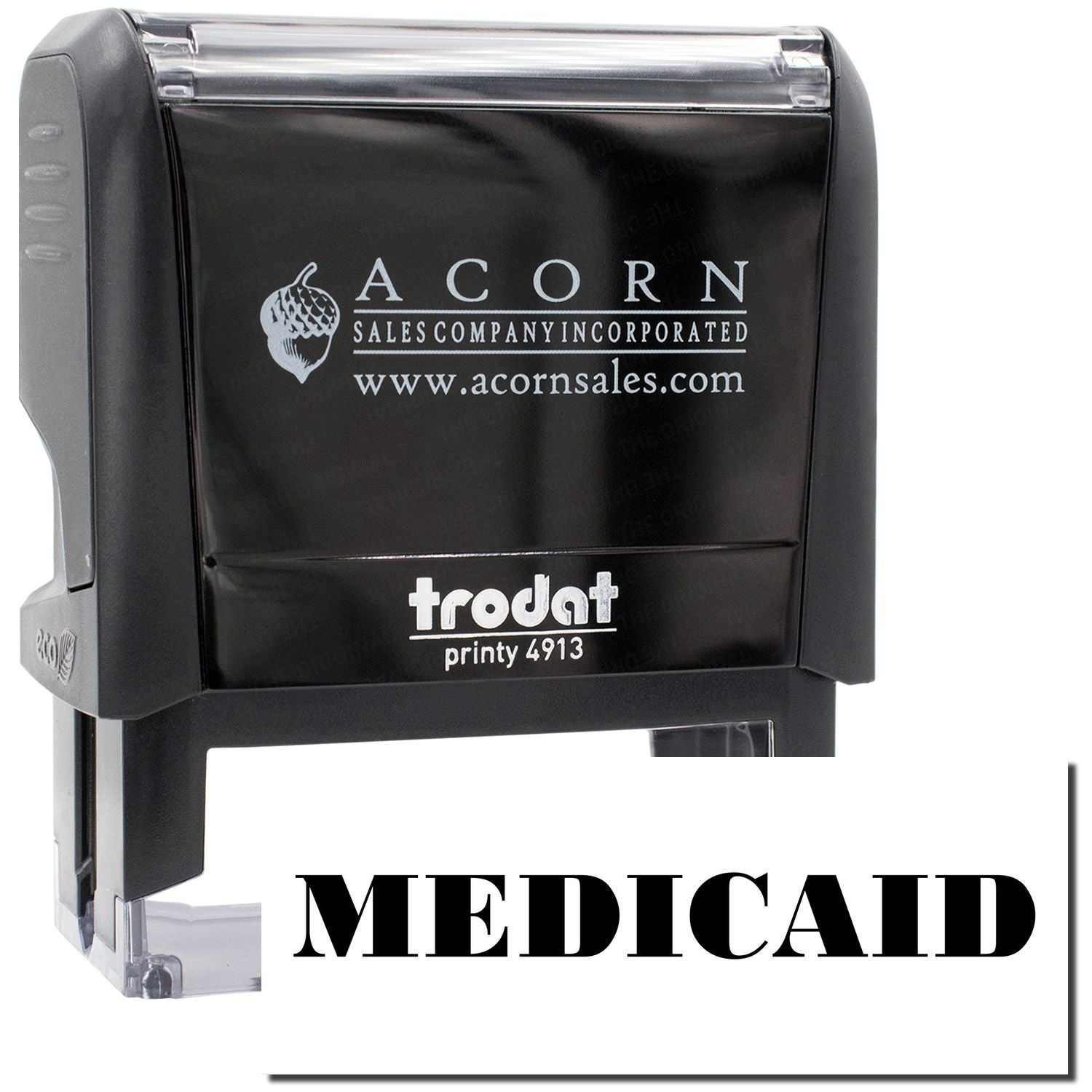 Acorn Sales Printy 4913 medical self-inking stamp with Acorn Sales Company Incorporated imprint for medical paperwork and forms