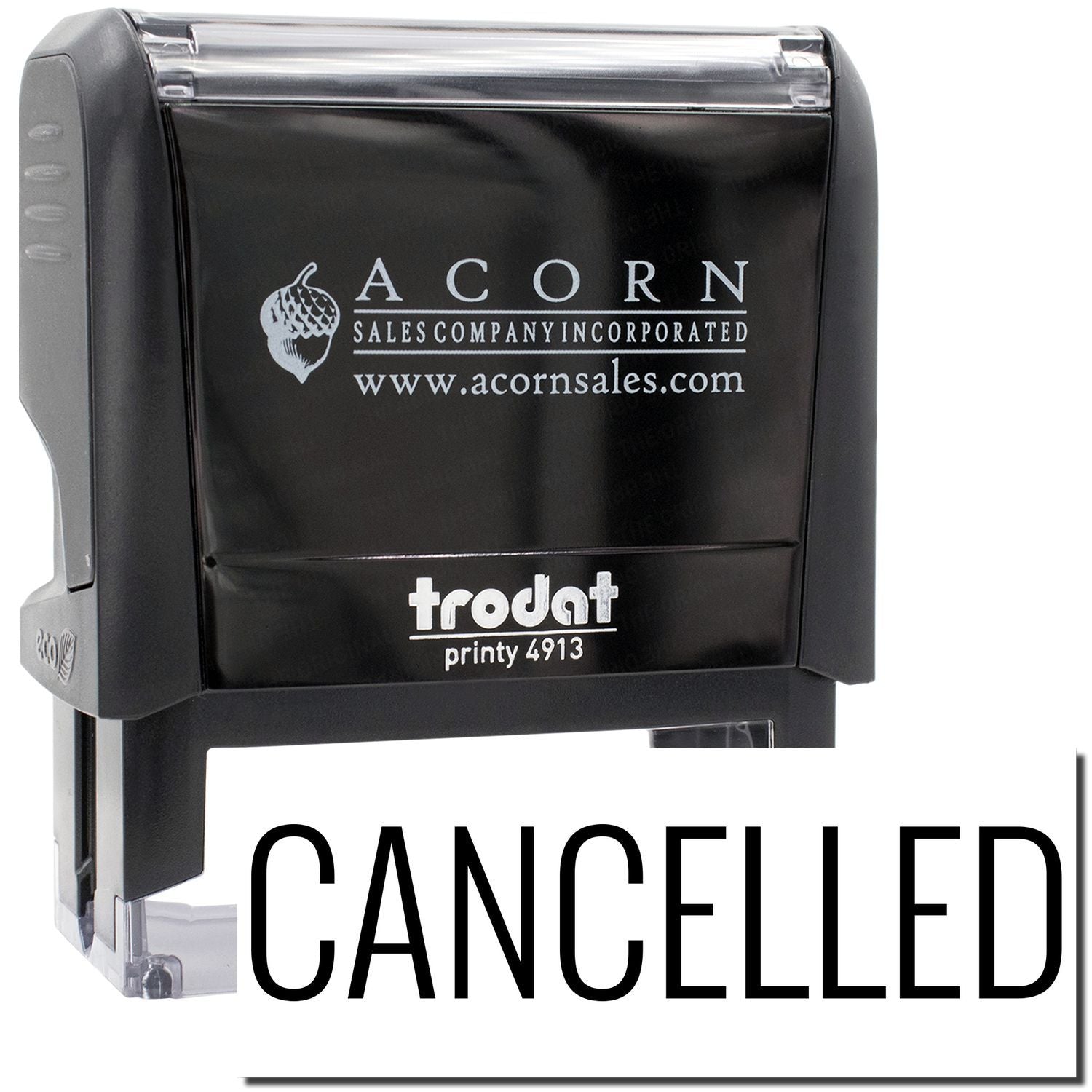 Cancelled Acorn Sales Company Incorporated shipping label with www.acornsales.com and Canon printy 4913