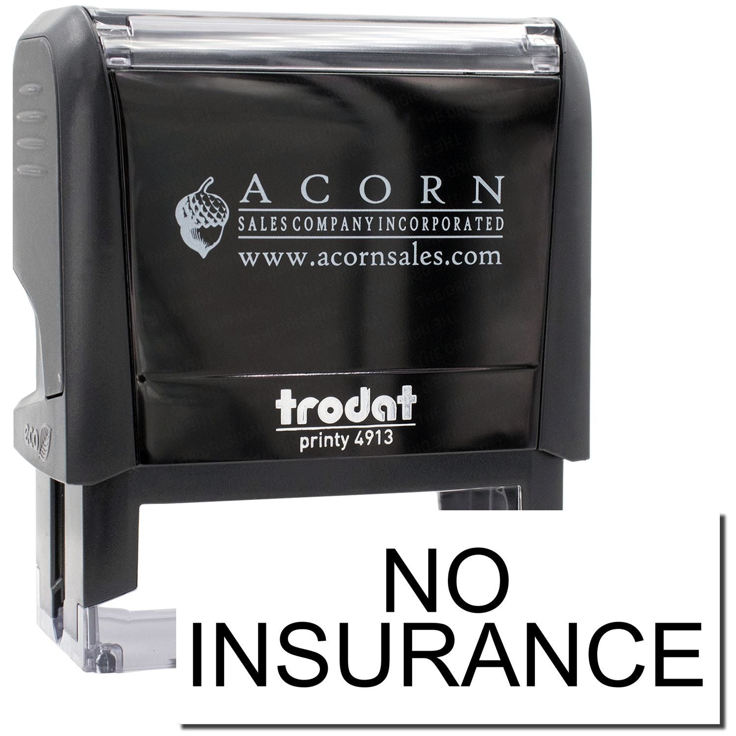 Trodat Printy 4913 stamp from Acorn Sales labeled NO INSURANCE for marking documents insurance status