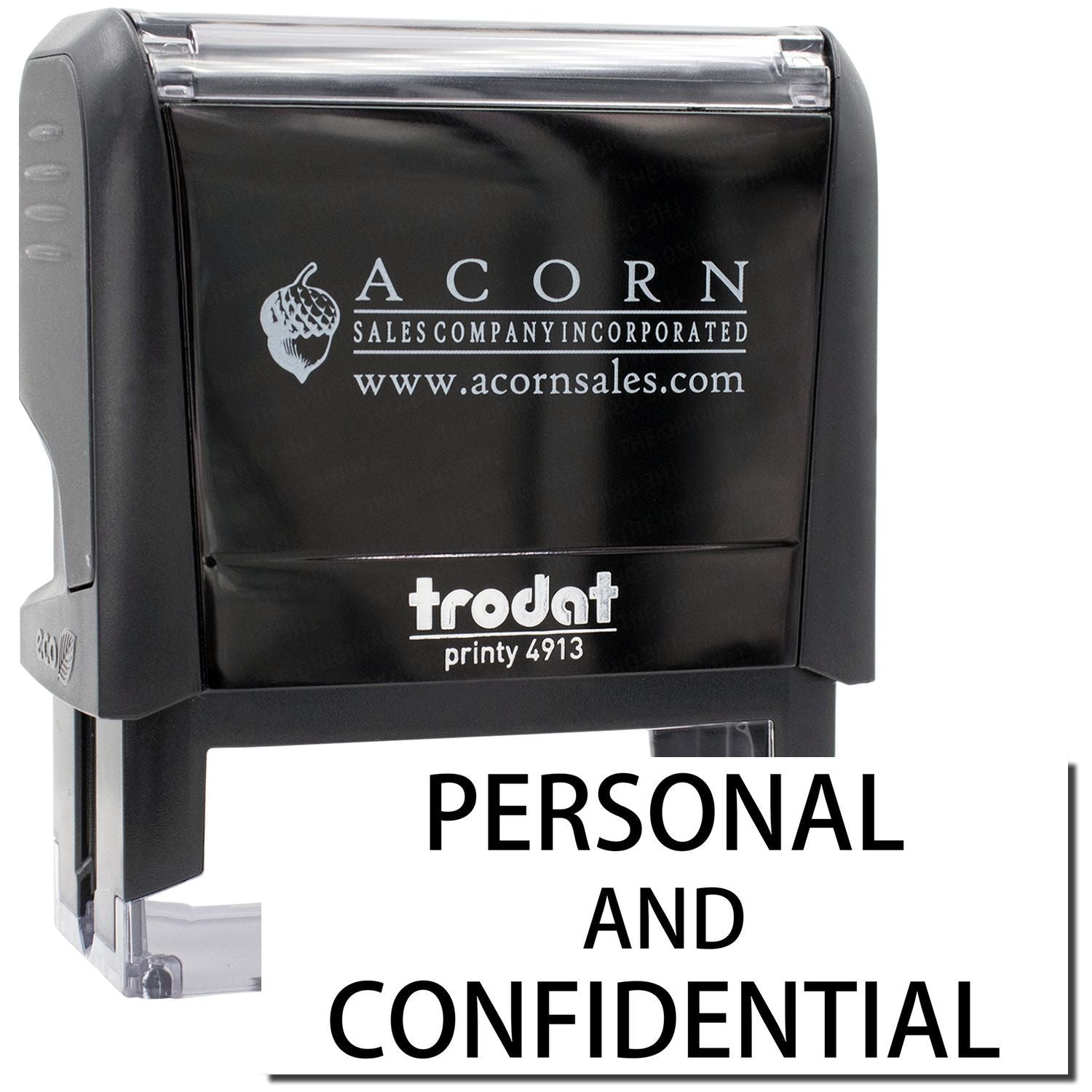 Acorn Sales frodat Printy 4913 personal and confidential self-inking stamp for secure office document labeling and confidential mail distribution