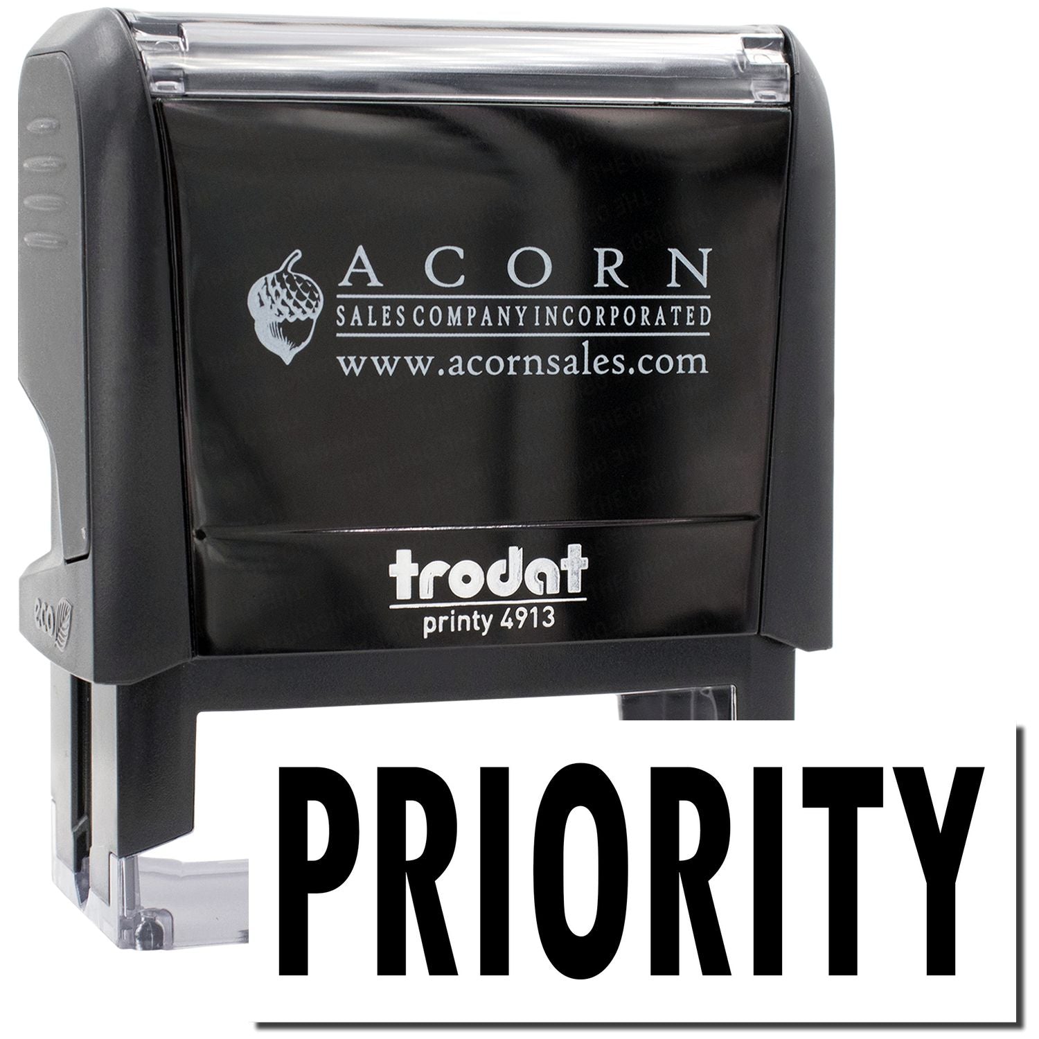 Acorn Sales Printy 4913 self-inking date stamp with Acorn branding for quick labeling and impressions.