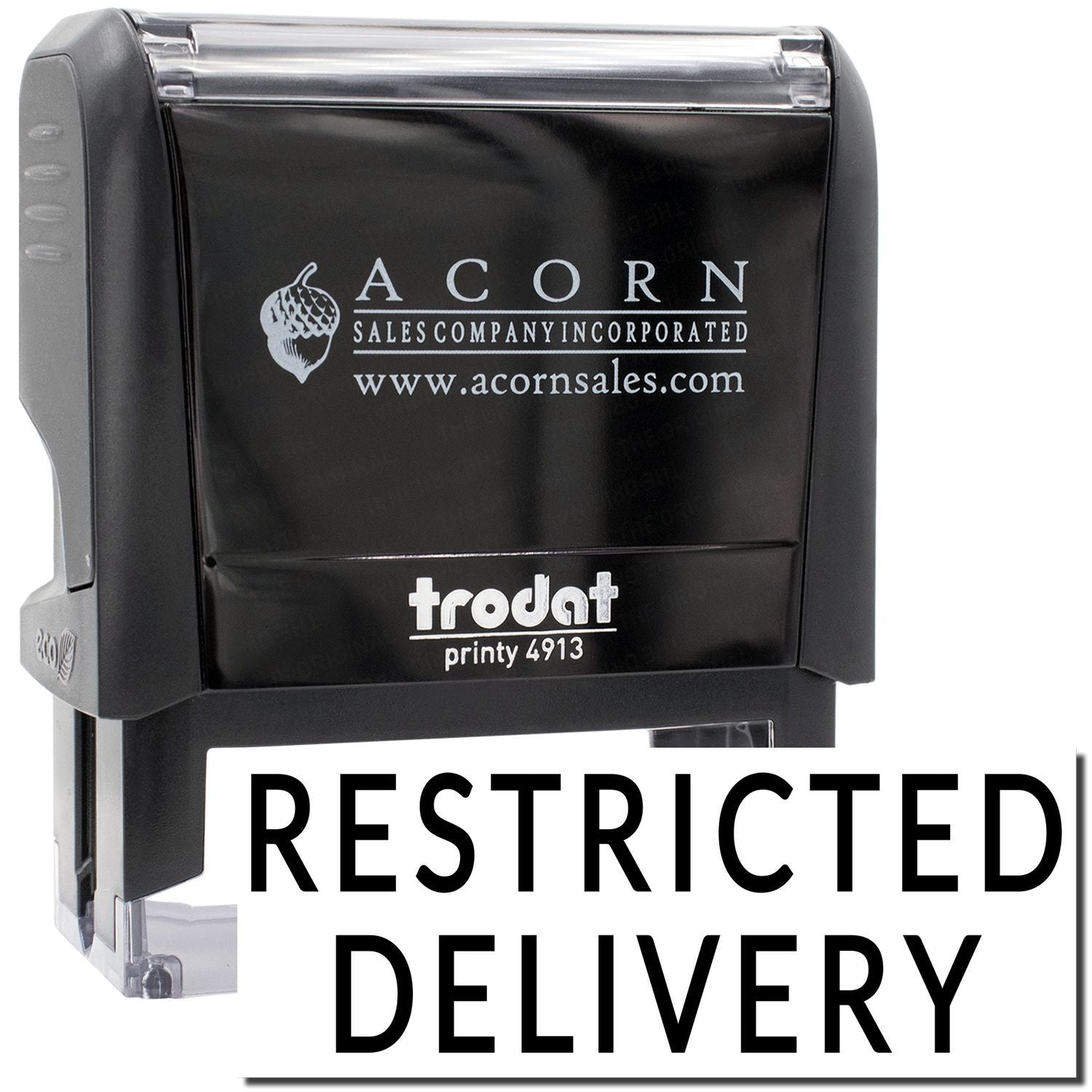 Acorn Sales Printy 4913 restricted delivery stamp for shipping and mail security markings