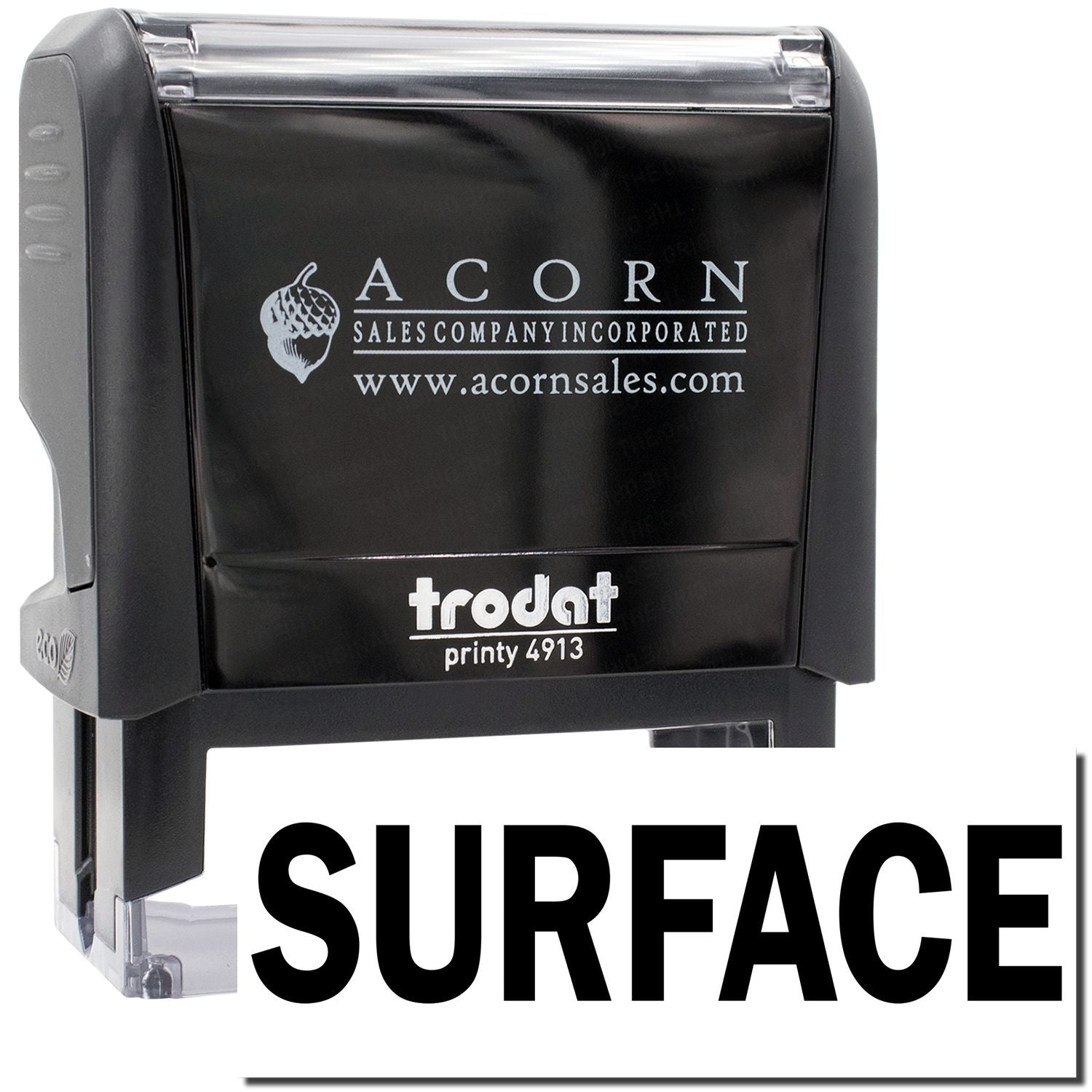 Acorn Sales Company Incorporated logo on a Printy 4913 stamp for branding and document surface marking