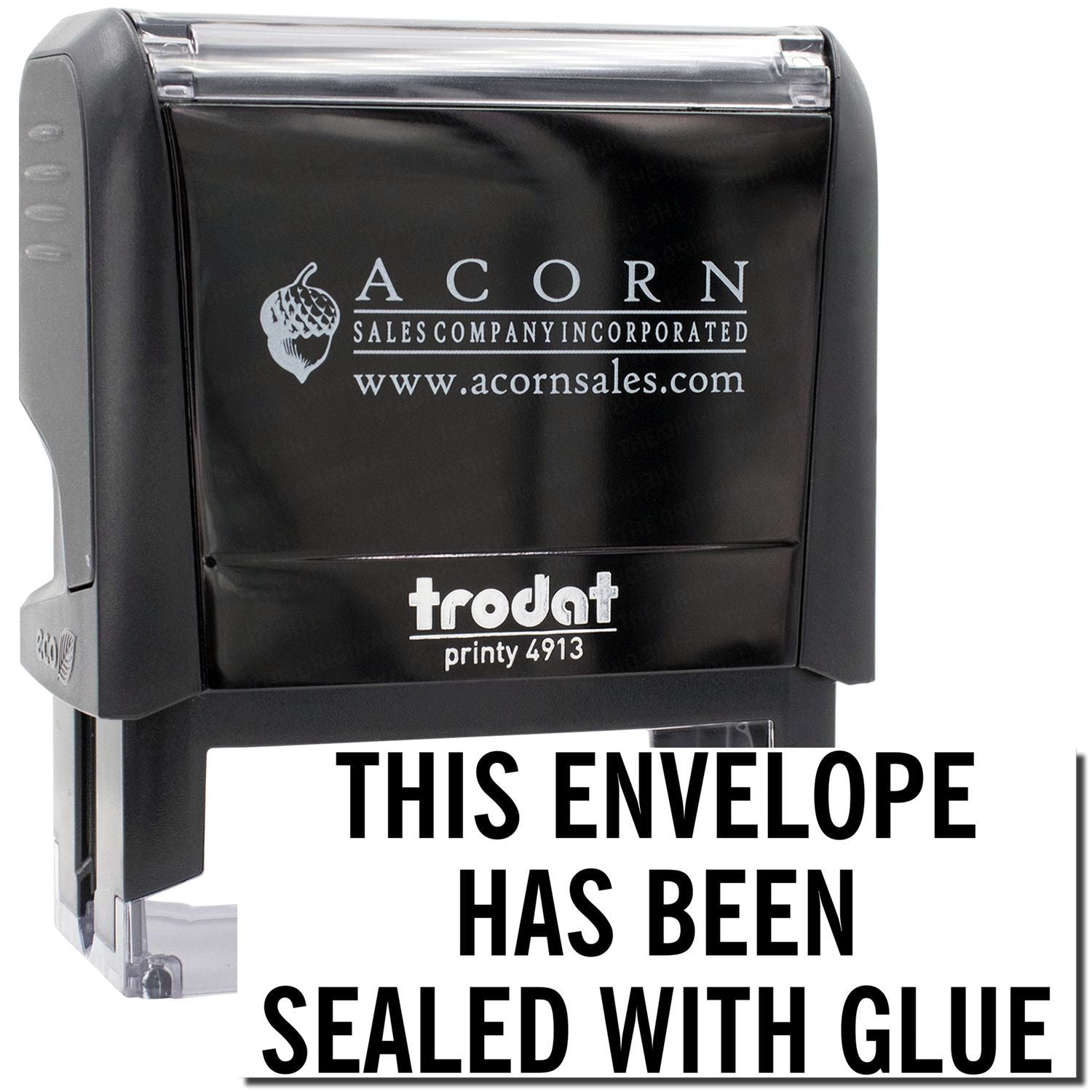 Acorn Sales Company Inc stamp sealing an envelope: This envelope has been sealed with glue.