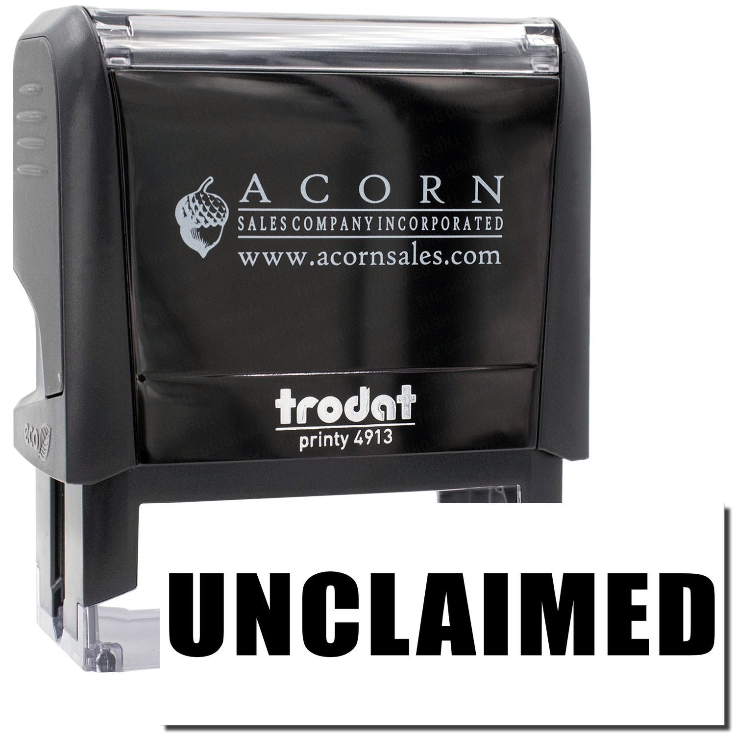 Acorn Sales Company Inc. Printy 4913 unclaimed stamp, branded stamp for document marking and labeling.