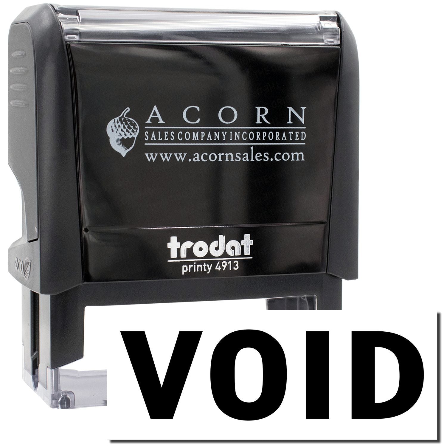 Acorn Sales Incorporated Trodat Printy 4913 self-inking stamp with Acorn logo and VOID marking.