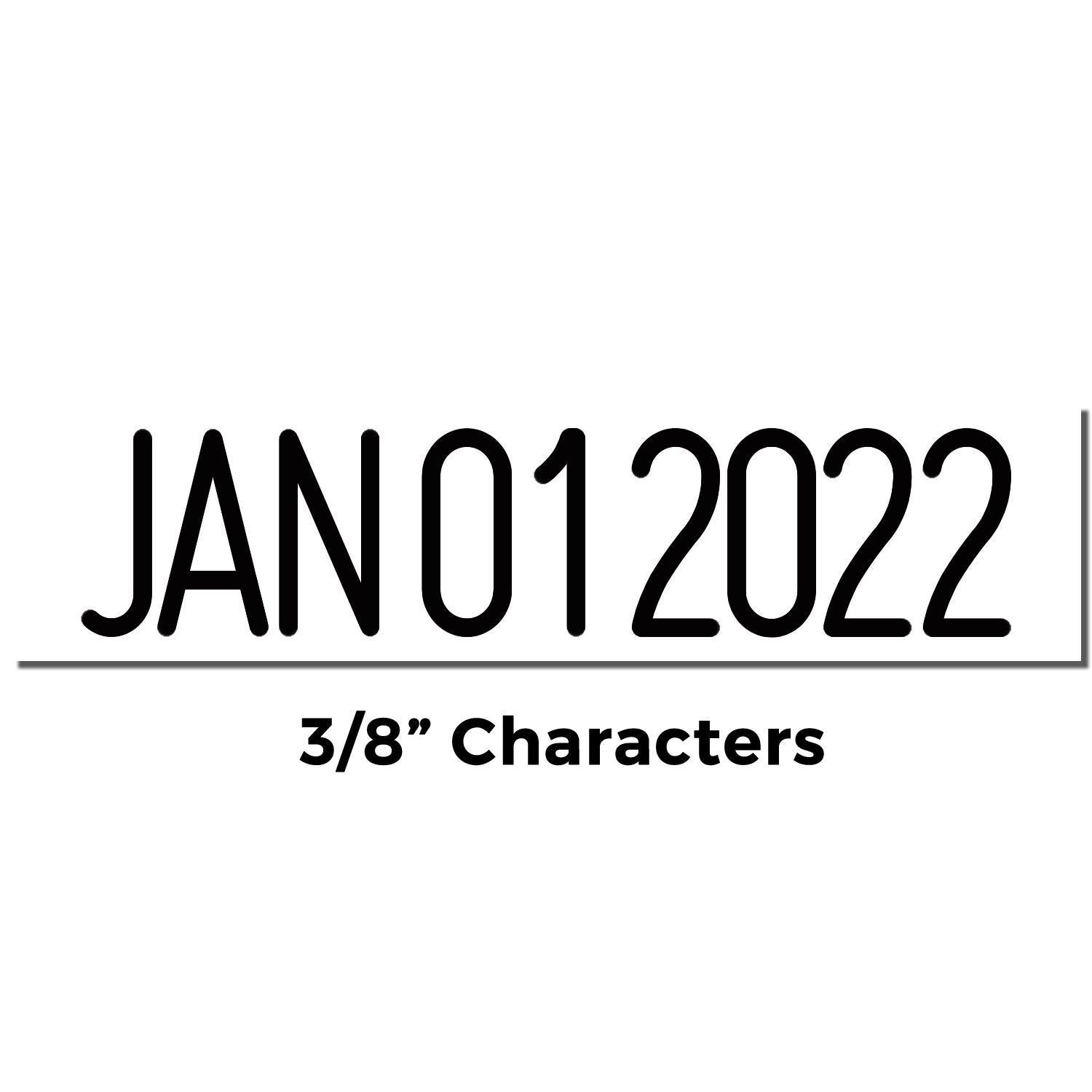 JAN012022 3/8-inch black characters on white background, bold date-style signage lettering.