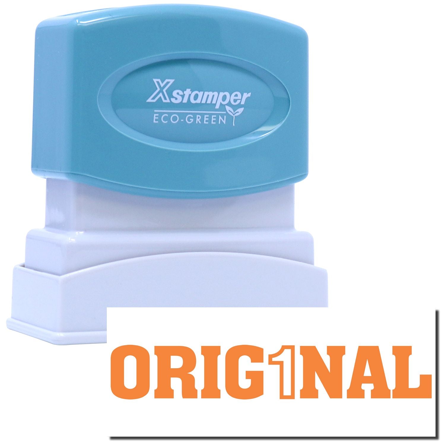 Xstamper Eco-Green stamp, original product brandingself-inking rubber stamp for office document marking.