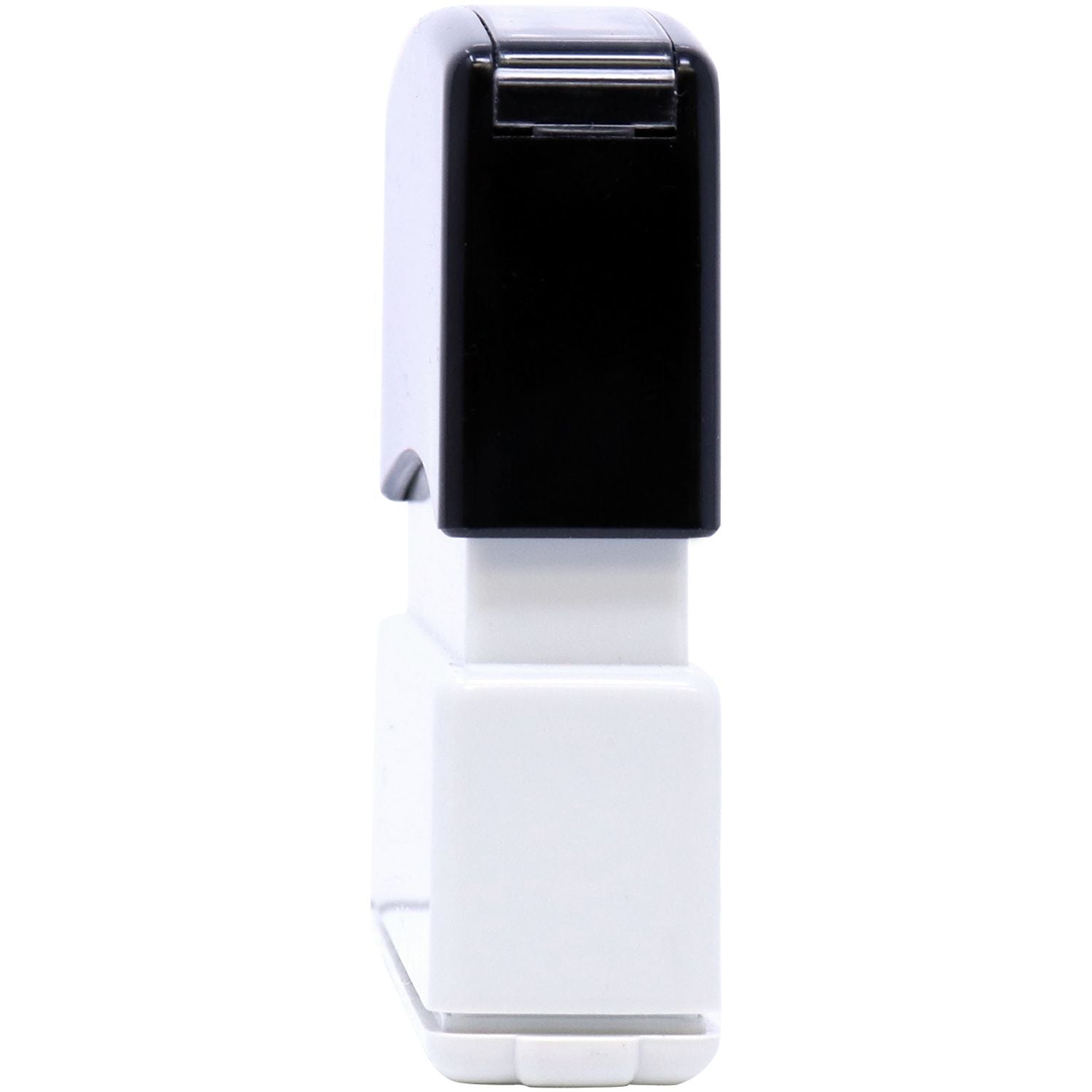 White power adapter plug with black charging interface and metal contacts, designed for reliable electrical charging.