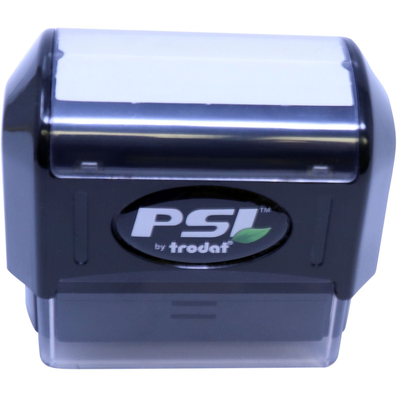 Trodat PSI by trodat self-inking stamp close-up, ideal for professional document approvals and office labeling.