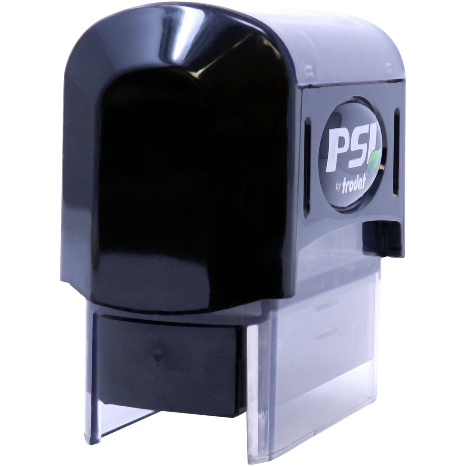 PSI by Trodat black self-inking stamp on a white background