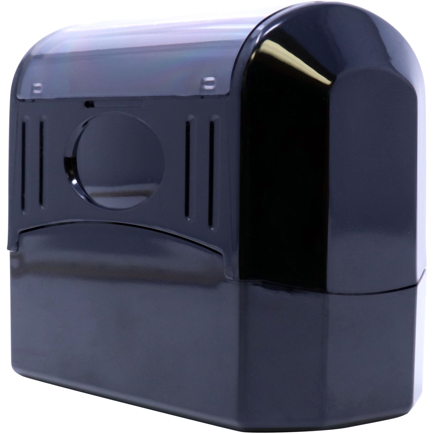 Blue outdoor wall mailbox front with mail slot and drop opening, showing secure locking compartment for residential mail delivery.