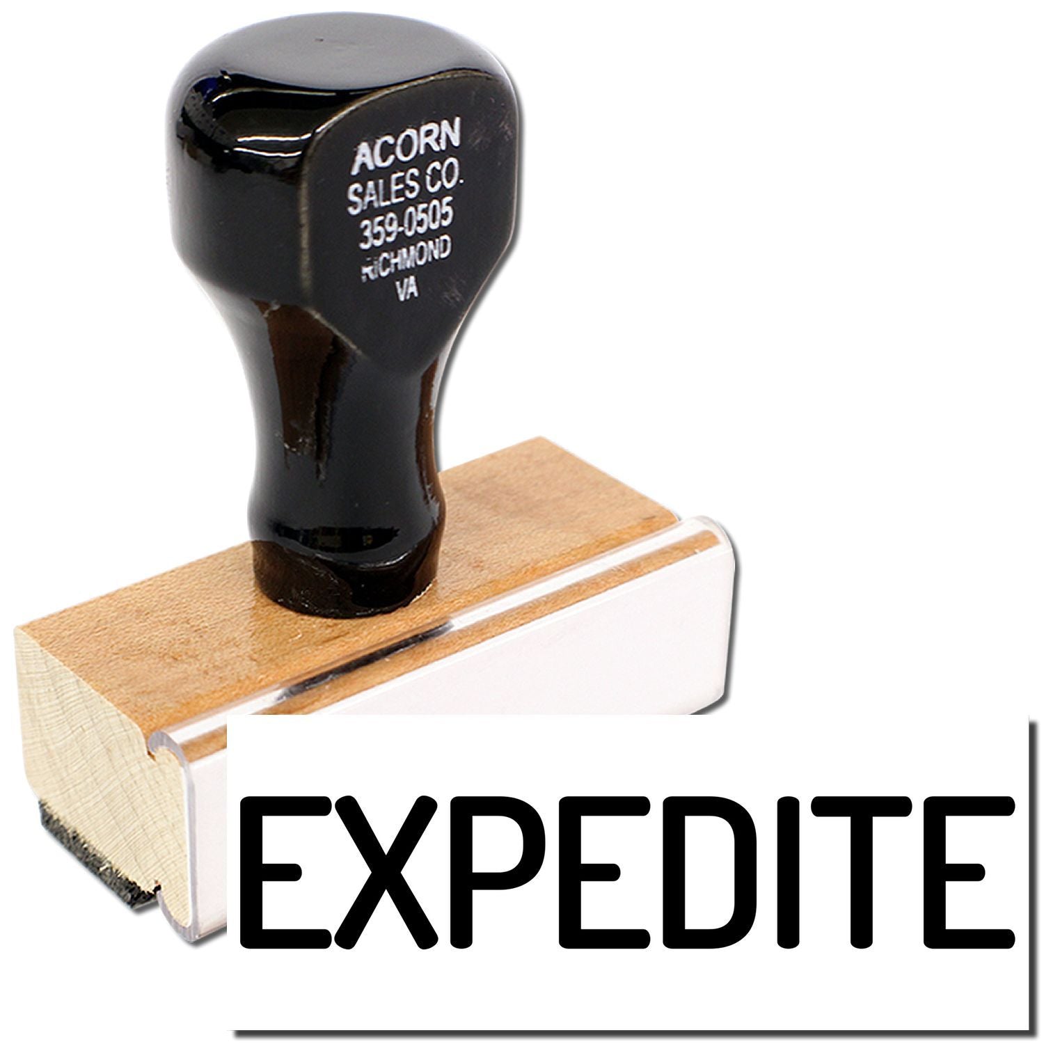 Acorn Sales Co. 359-0505 tool head on wood base with Expedite branding for fast shipping product info