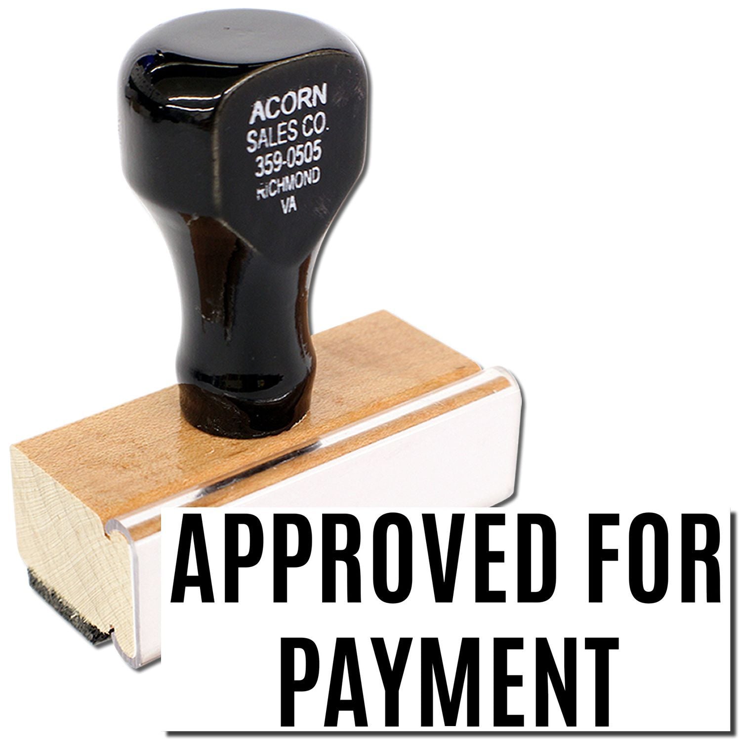 Acorn Sales Co. golf club head marked approved for payment, showing acceptance for payment processing.