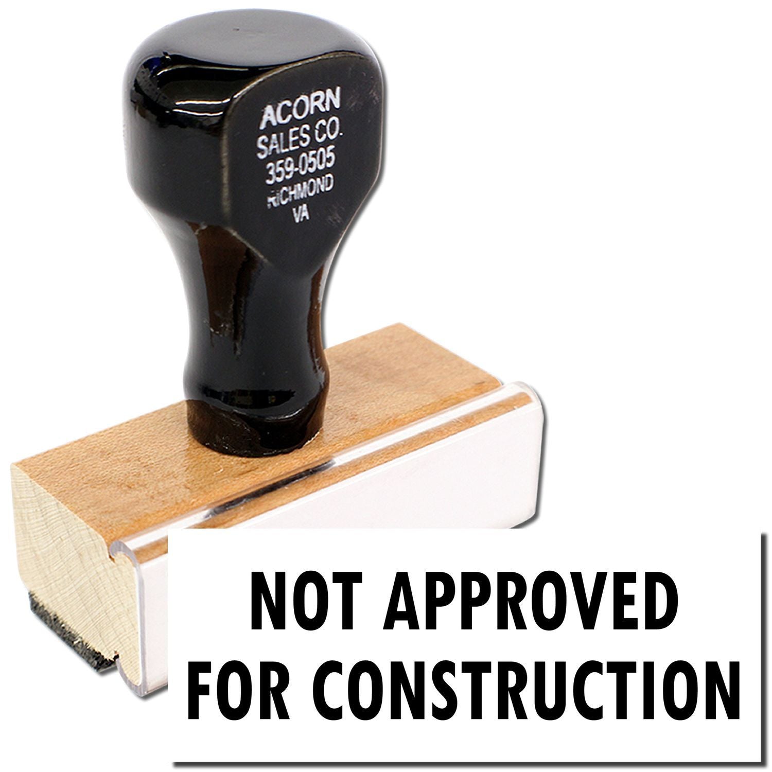 Acorn Sales Co. 359-0505 Richmond VA replacement component with Not Approved for Construction notice for job-site compliance.