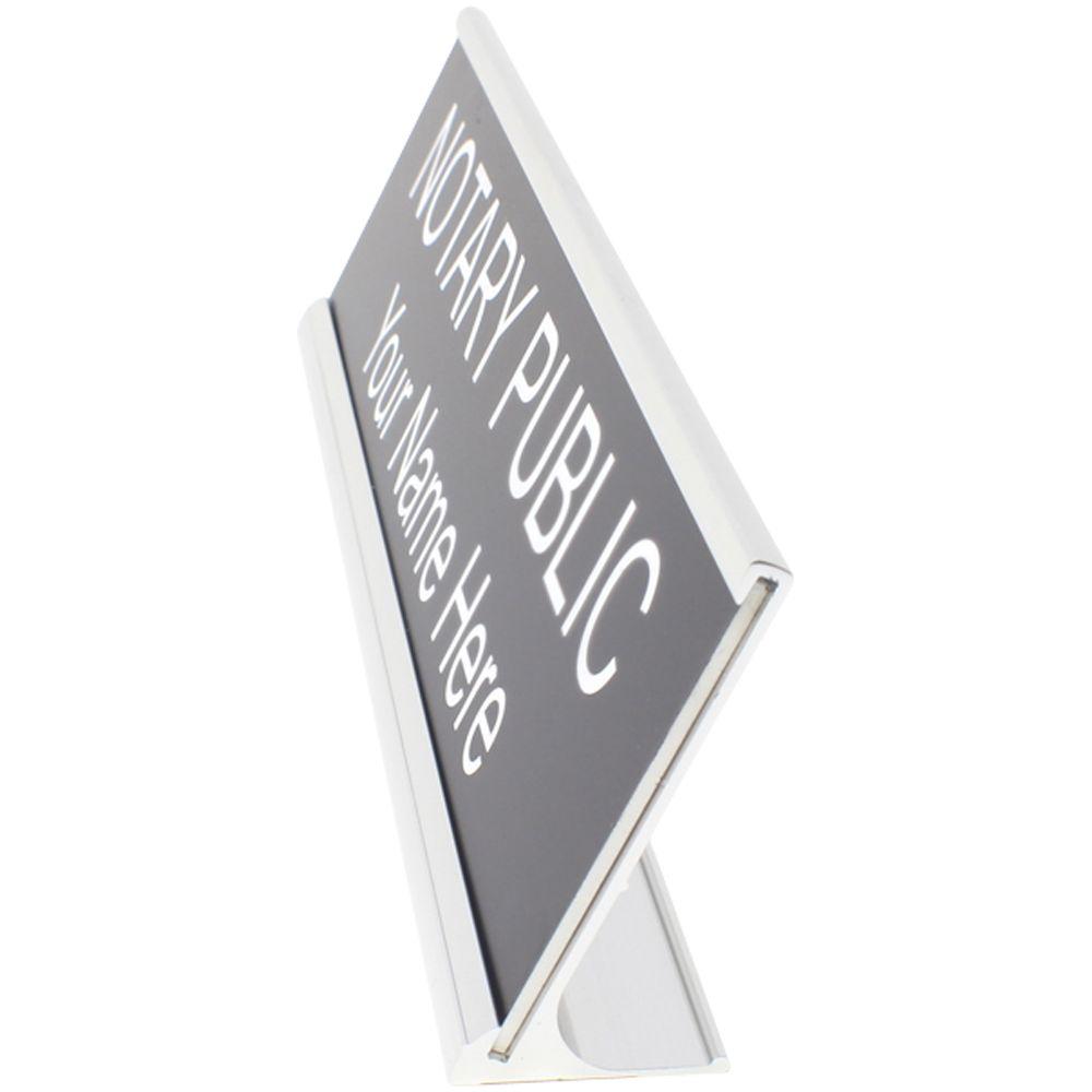 Notary public desk sign with customizable Your Name Here text display