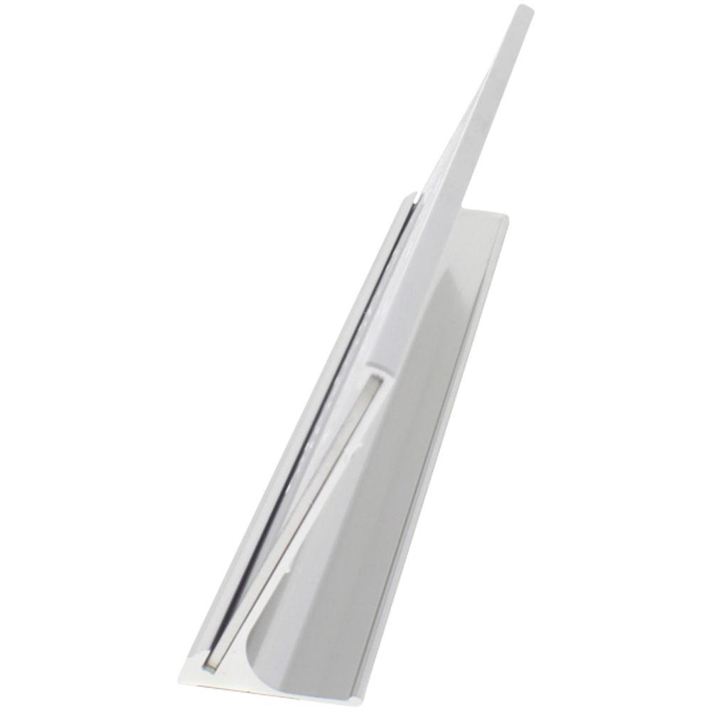 Sleek white plastic mounting bracket isolated on a white background