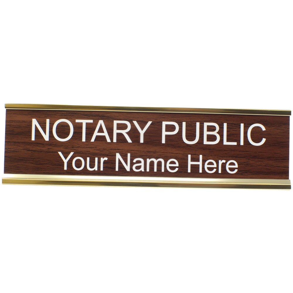 Wooden Notary Public sign with custom name space for office or business use