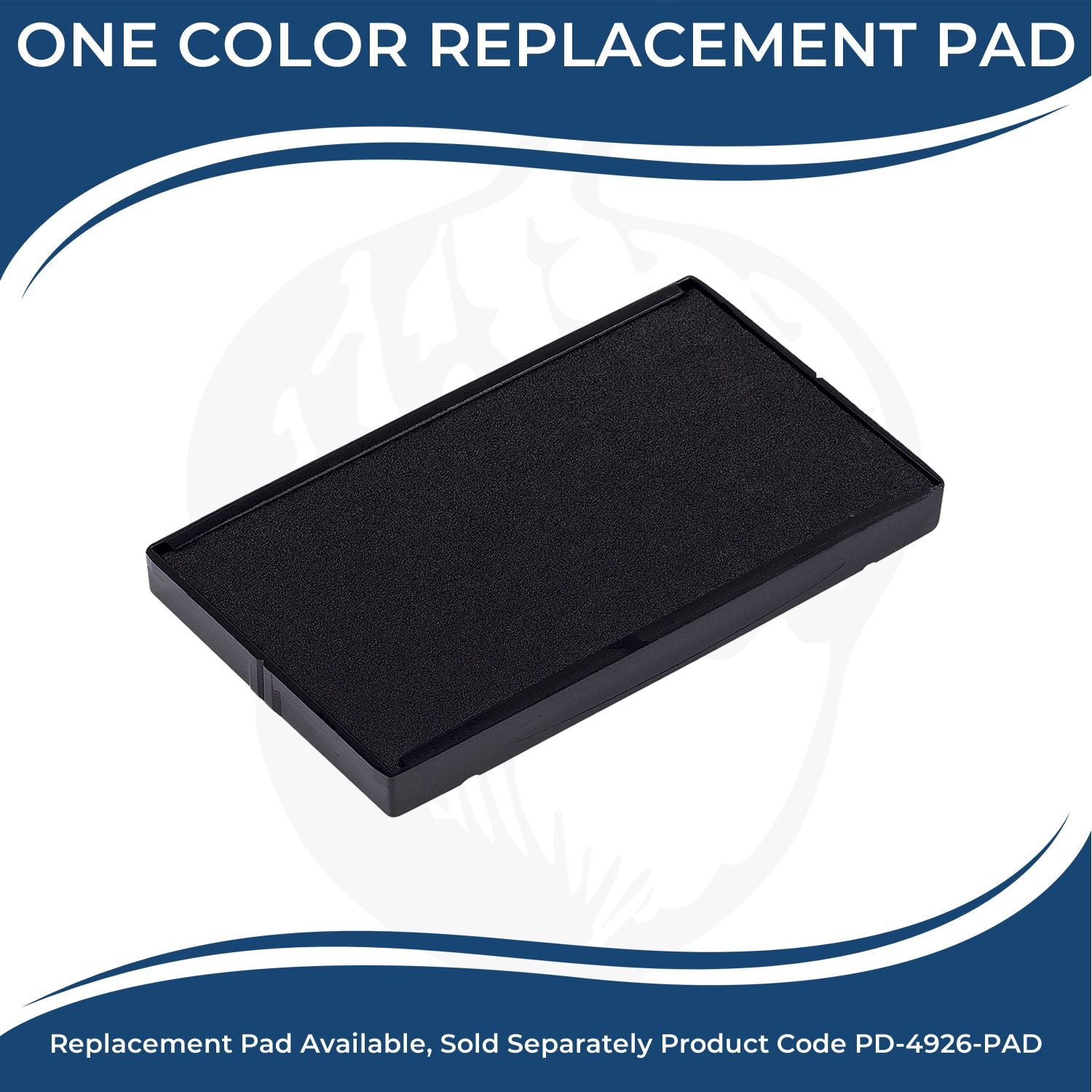 Black one color replacement pad for stamp, product code PD-4926-PAD.