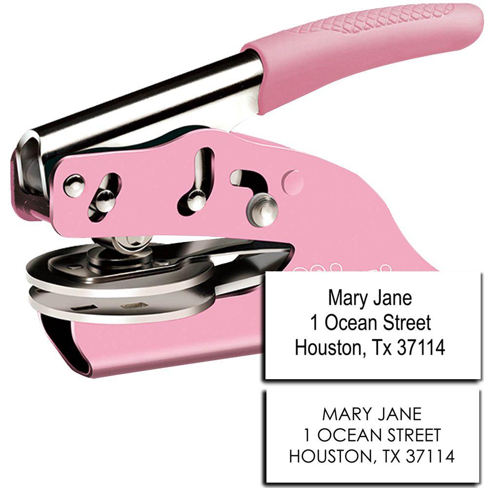 Pink Handheld Soft Address Embosser Main Image