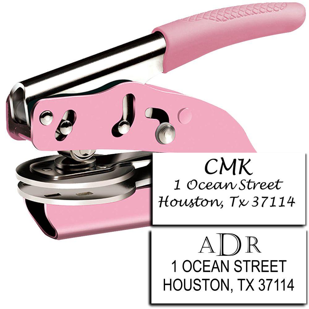 Pink Handheld Soft Address-Monogram Combo Embosser Main Image