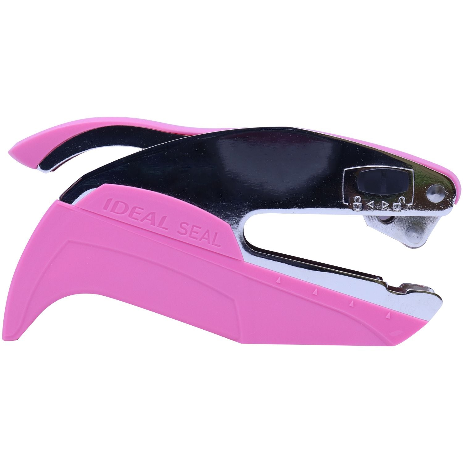 Pink and black IDEAL SEAL bag sealer tool for airtight food storage packaging