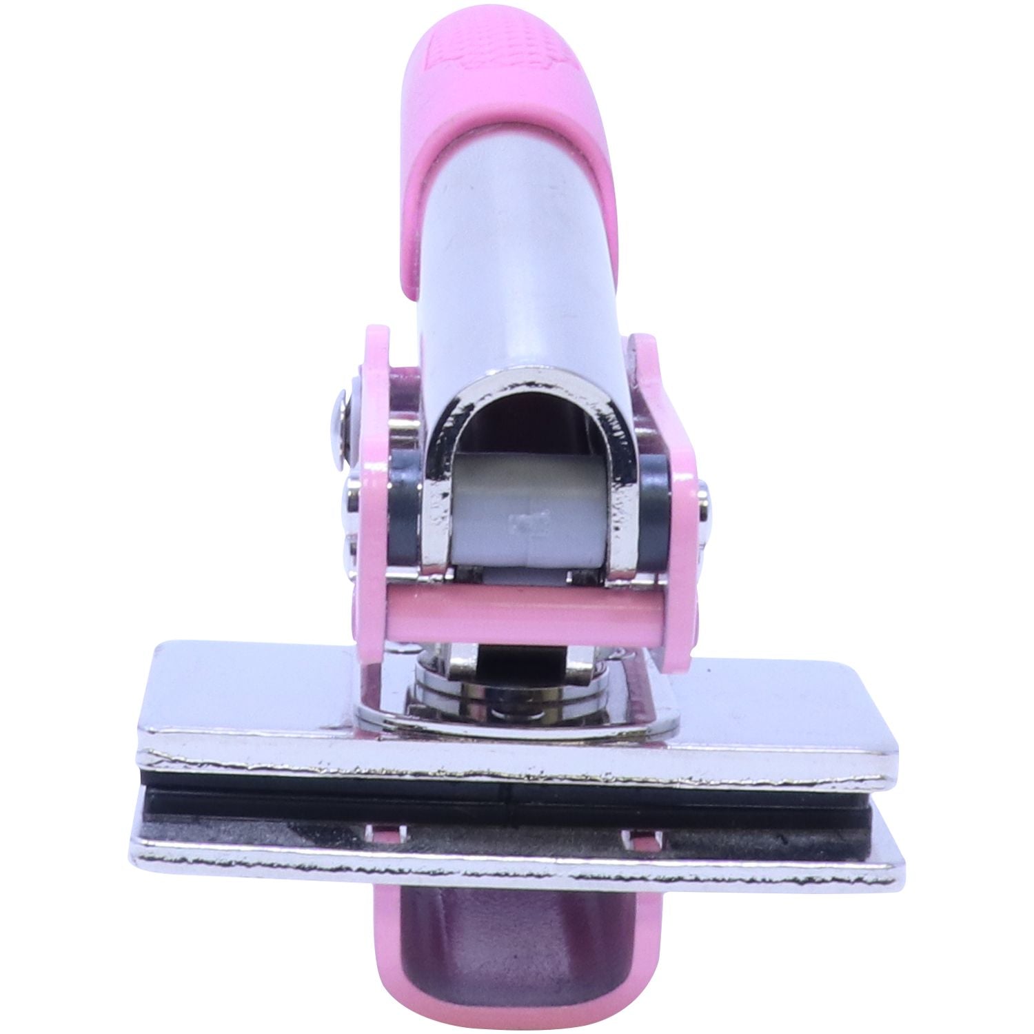 Pink and purple single hole punch paper craft tool isolated on white background