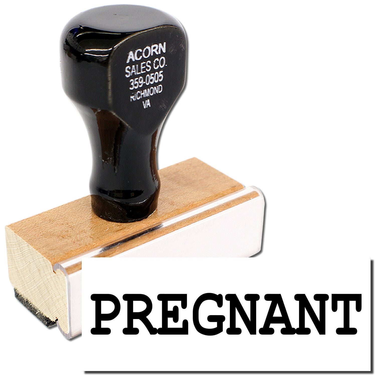 Acorn Sales Co replacement part 359-0505 Richmond VA on wood base, labeled PREGNANT for product identification