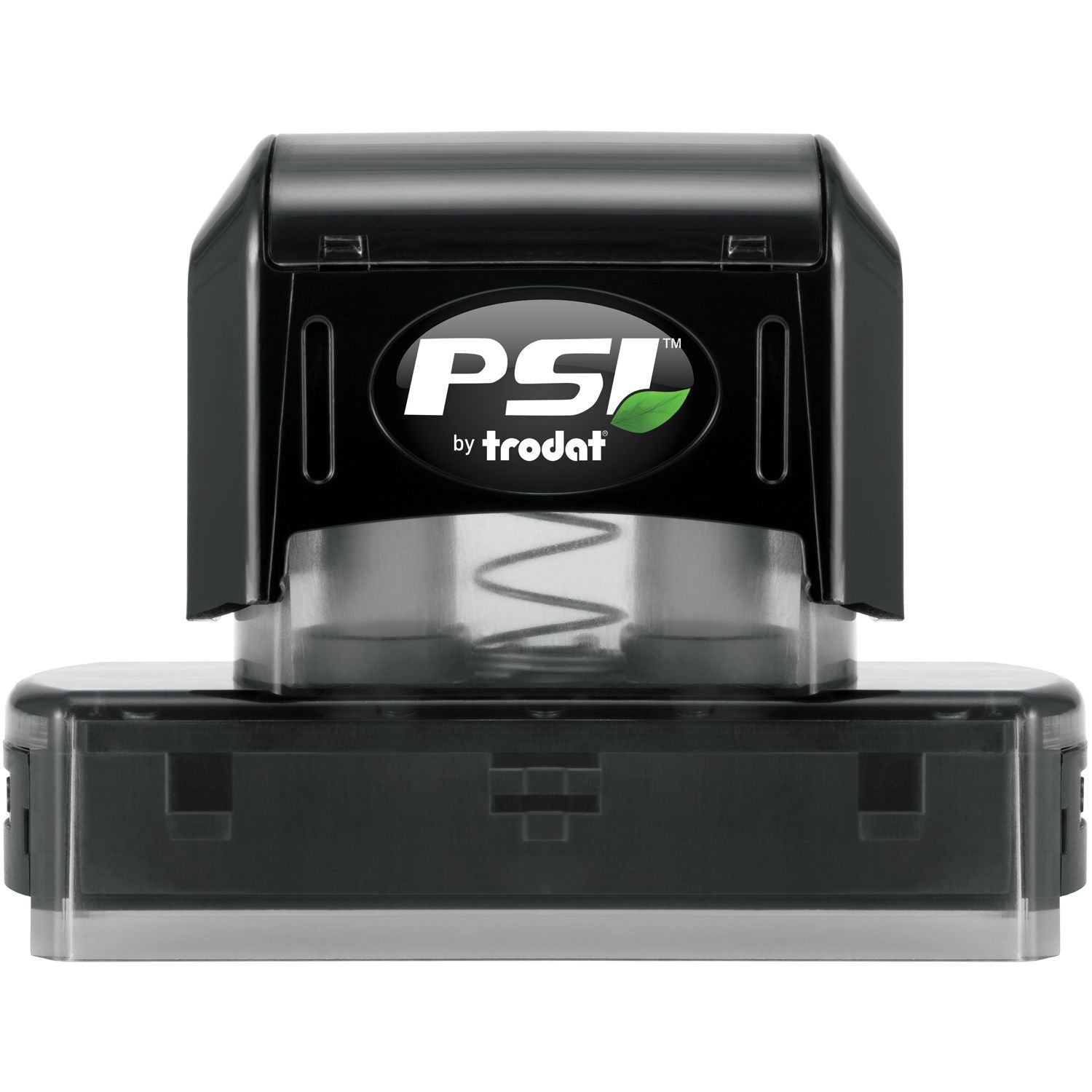 Trodat PSI stamp head with PSI by trodat logo on black ink stamp for labeling and marking