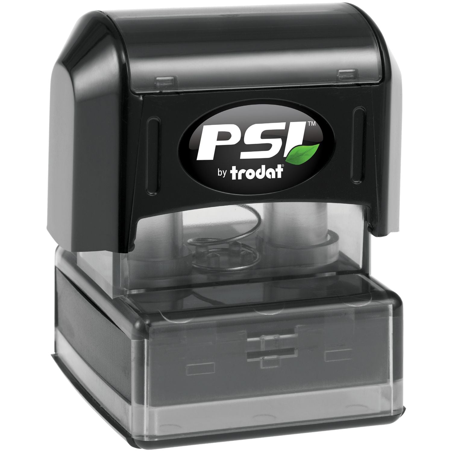 PS! by trolot desktop stamp with clear ink reservoir base, black housinglabeling tool for documents and crafts