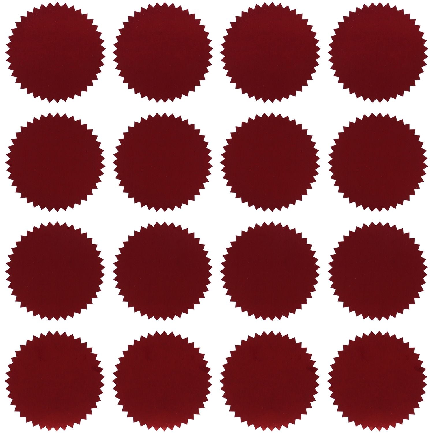 The image shows a "RED FOIL SEALS QTY 40".