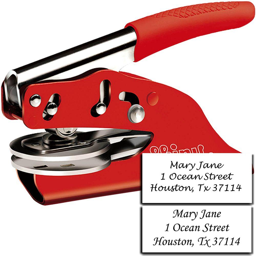 Red Handheld Soft Address Embosser Main Image