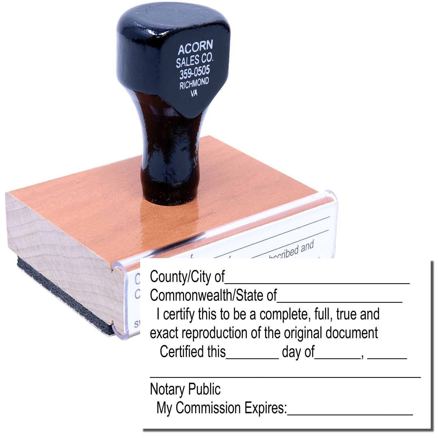 Notary public embossing stamp on a certified document form with official seal and signature lines.